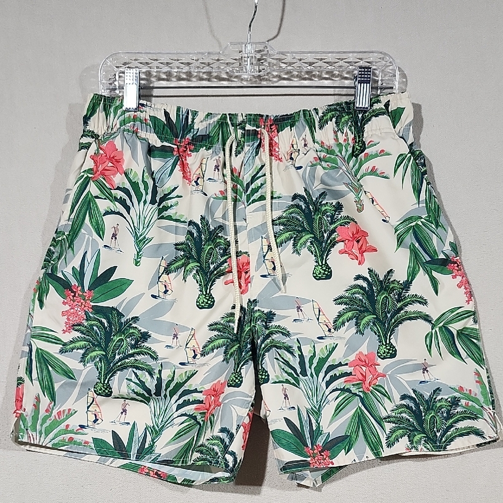 Laguna‎ Swim Men's Tropical Print Lined Swim Shorts Size Large 3 Pockets